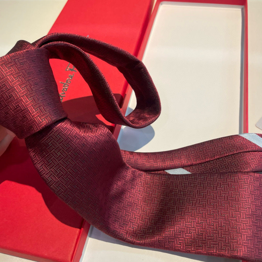 Ferragamo Style Men's Gancini Silk Tie