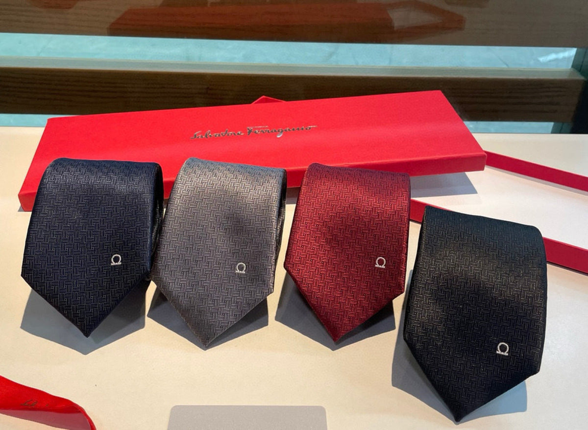 Ferragamo Style Men's Gancini Silk Tie