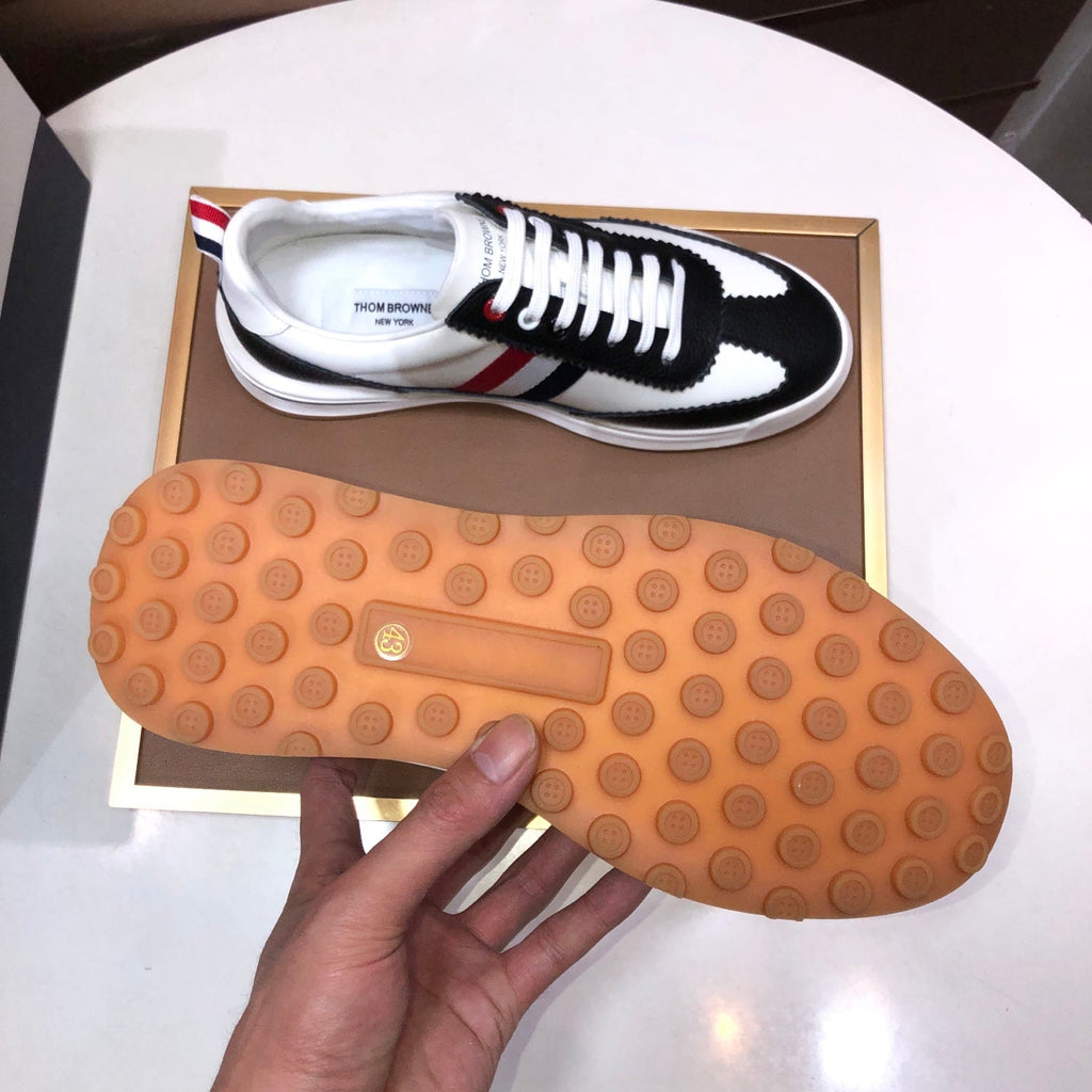 Full-Grain Leather Sneaker VI — Suede Trim Edition