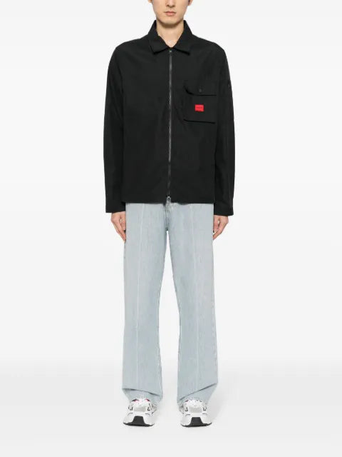 HUGO logo-appliqué shirt jacket