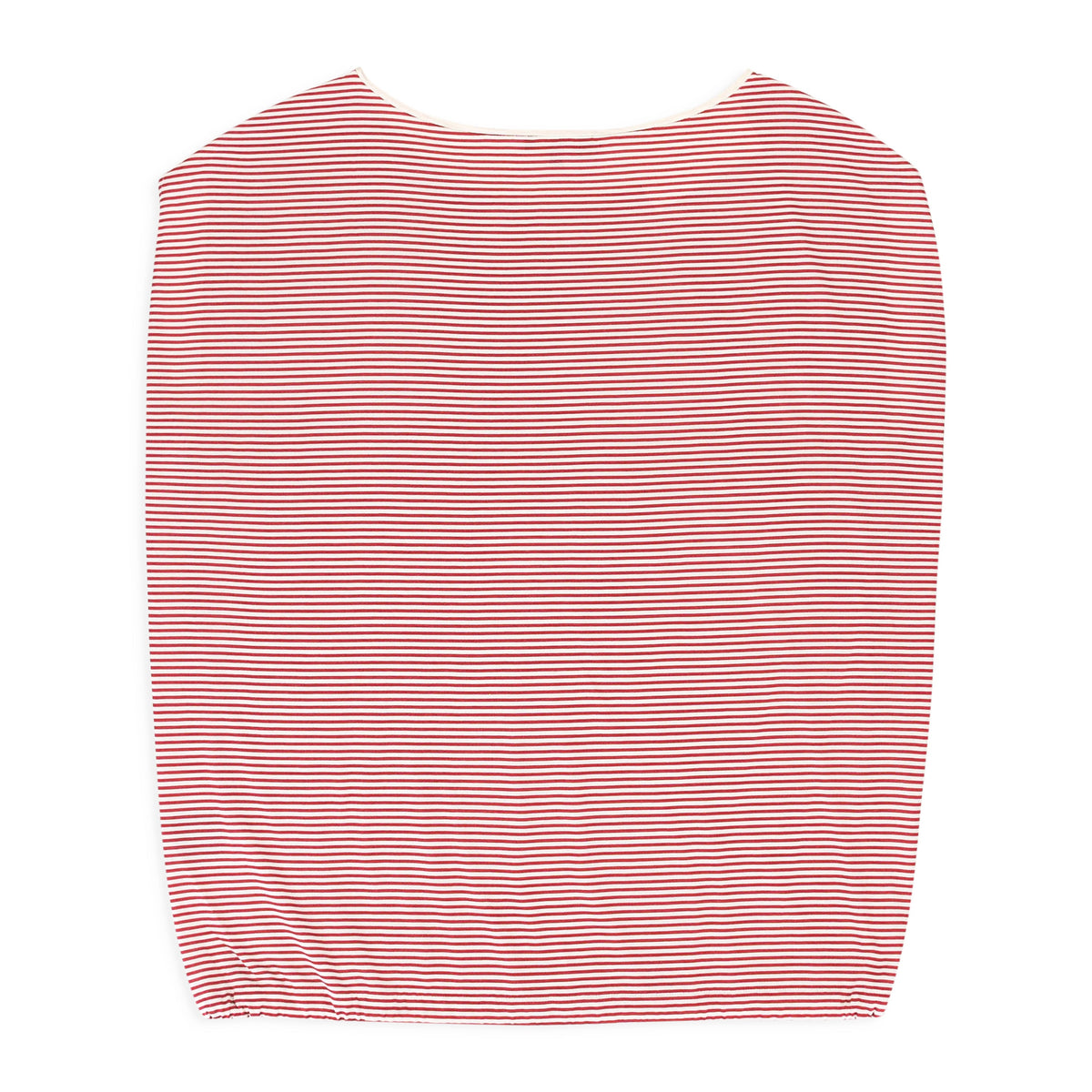 SILK STRIPED WHITE?RED BLOUSE