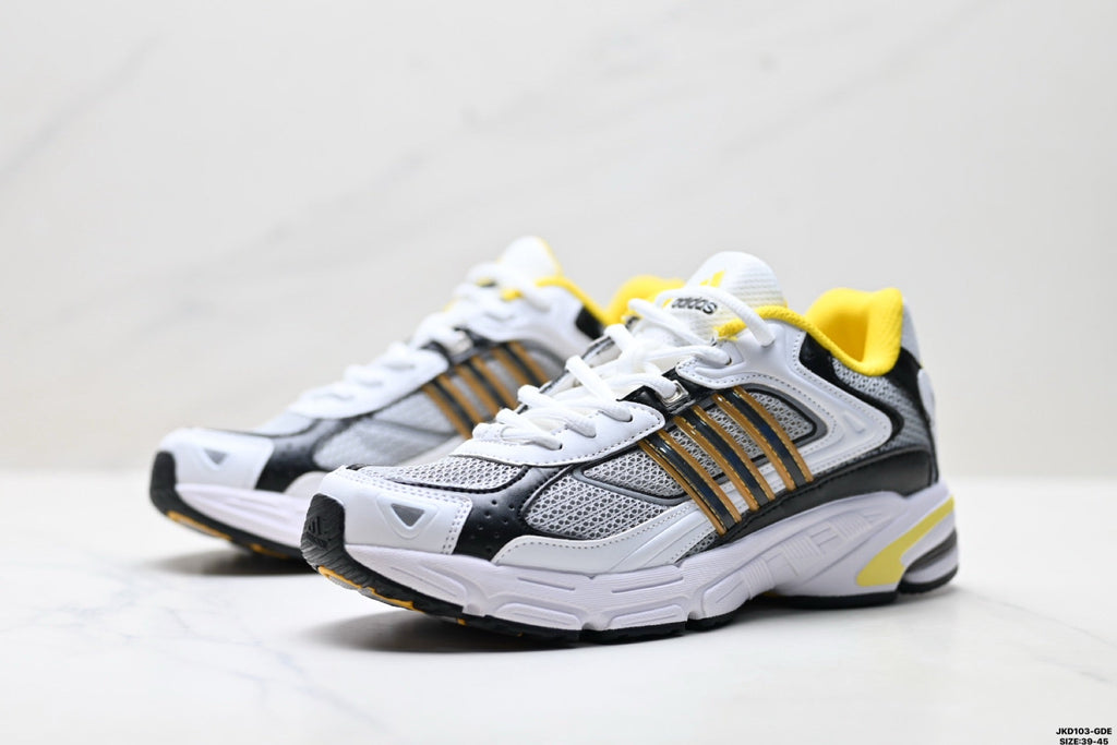 Adidas K81801550 Men's Running Shoes - White/Black/Yellow