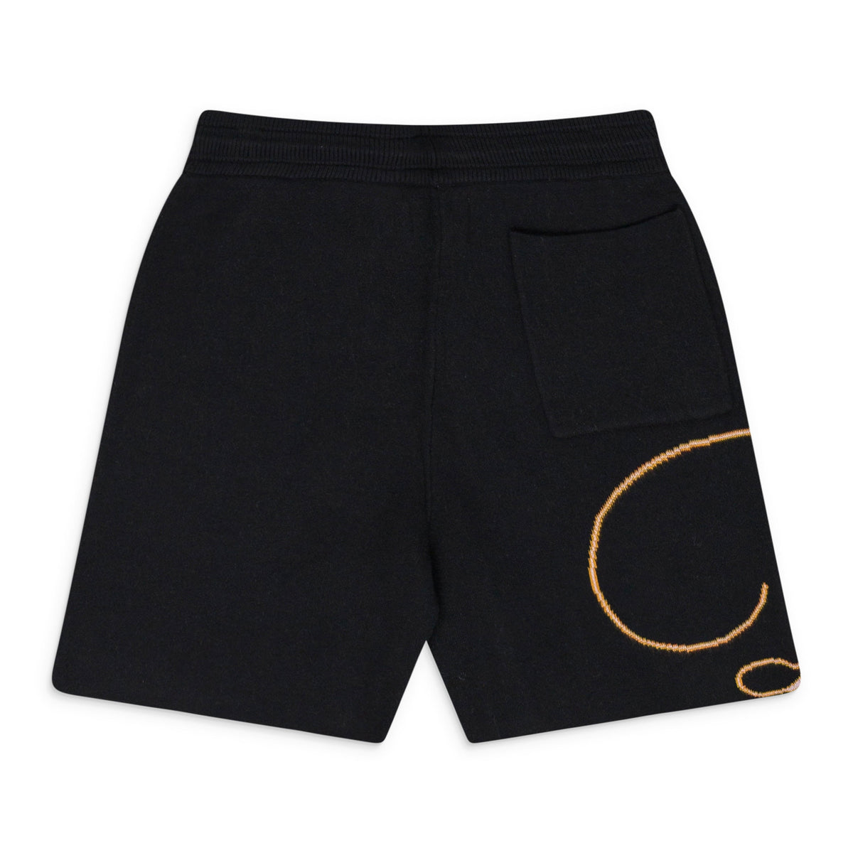 BLACK GP KNIT SCRIPT SHORTS
