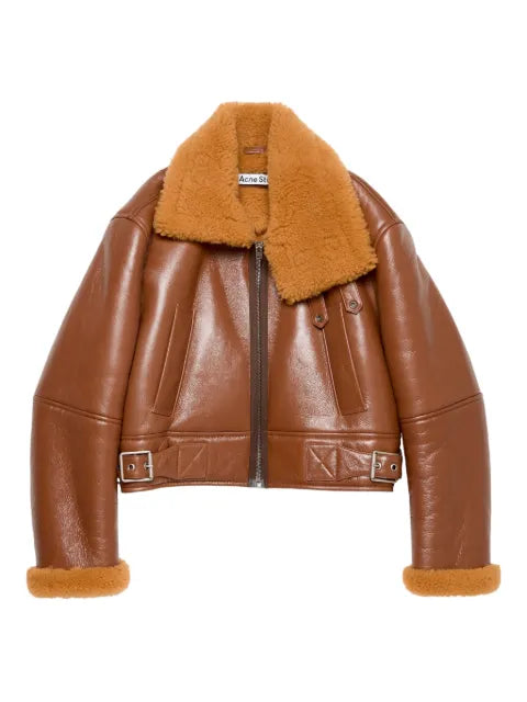 Acne Studios shearling-collar leather jacket