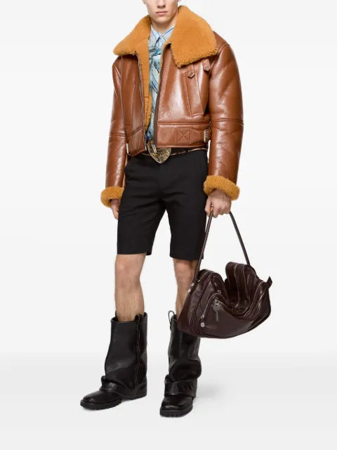 Acne Studios shearling-collar leather jacket