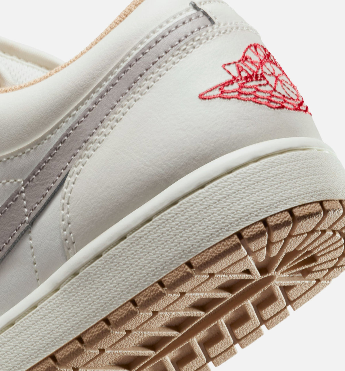 Air Jordan 1 Low Men's Lifestyle Sneakers - Sail/Fire Red/College Grey/Hemp