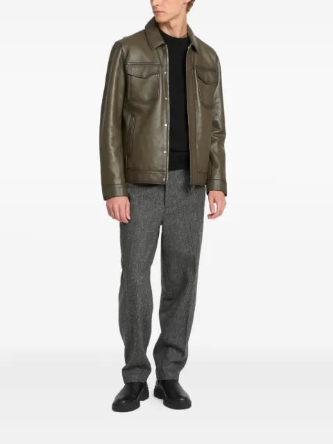Yves Salomon Pocket denim style leather jacket