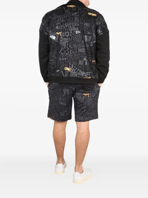 BOSS zip appliqué sweatshirt