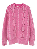 KAMIYA  cable-knit frayed sweater