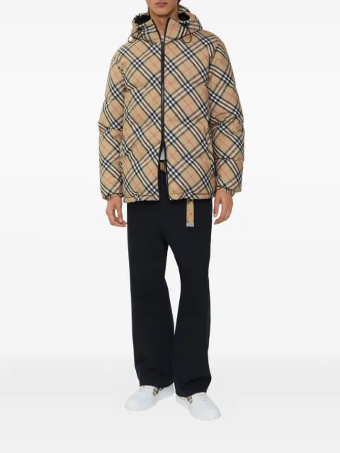 Burberry reversible Check hooded puffer jacket