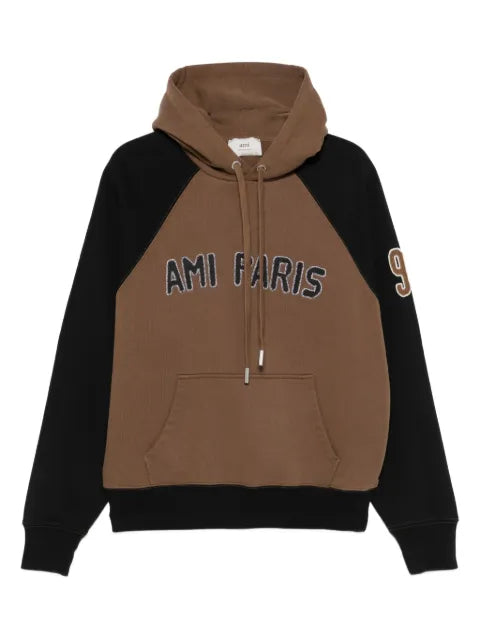 AMI Paris raglan-sleeve embroidered hoodie