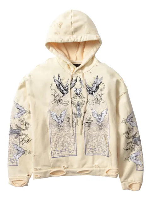 Who Decides War distressed graphic hoodie