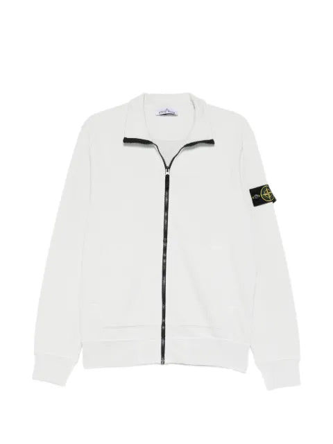 Stone Island zip-up logo-patch sweatshirt