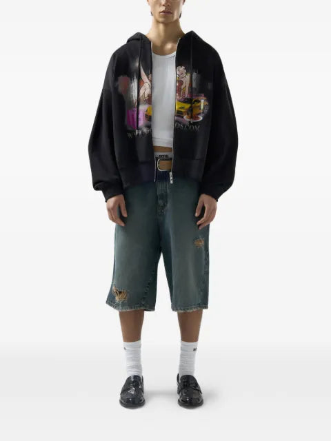 GCDS x Betty Boop zip-up cotton hoodie