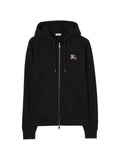 Burberry Check Knight stamp cotton zip hoodie