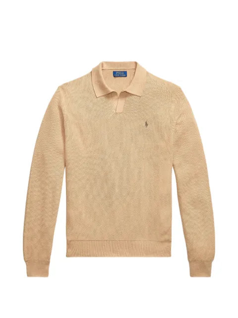 Polo Ralph Lauren logo-embroidered waffle-knit sweater