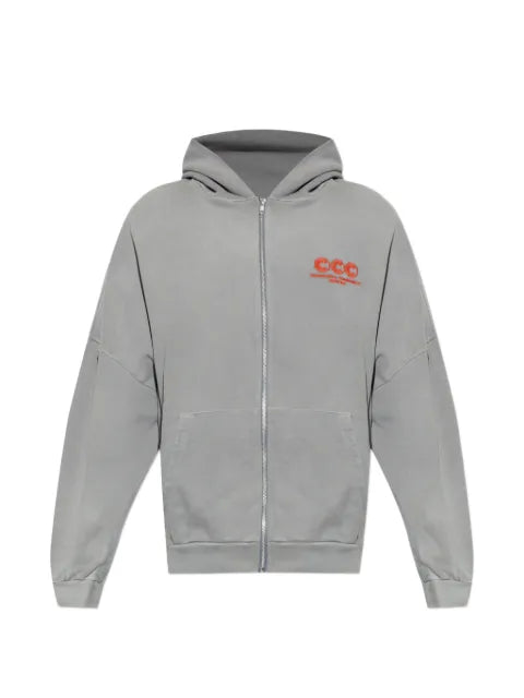 Willy Chavarria logo-embroidered zip-up hoodie