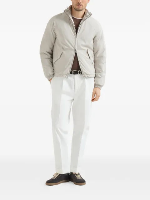Brunello Cucinelli lightweight nylon outerwear jacket with packable hood