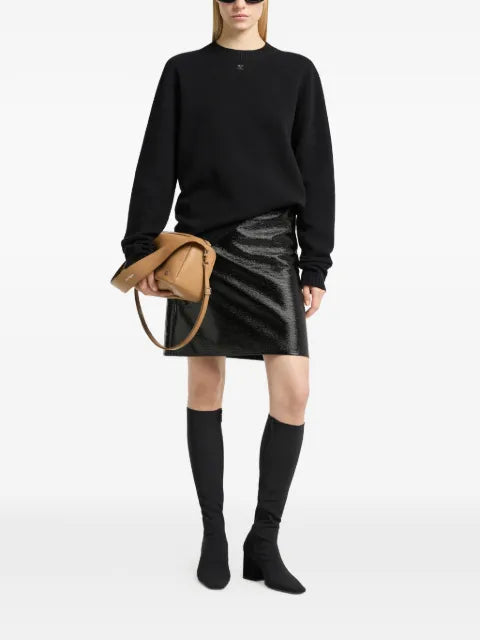 Courrèges logo-embroidered crew-neck sweater