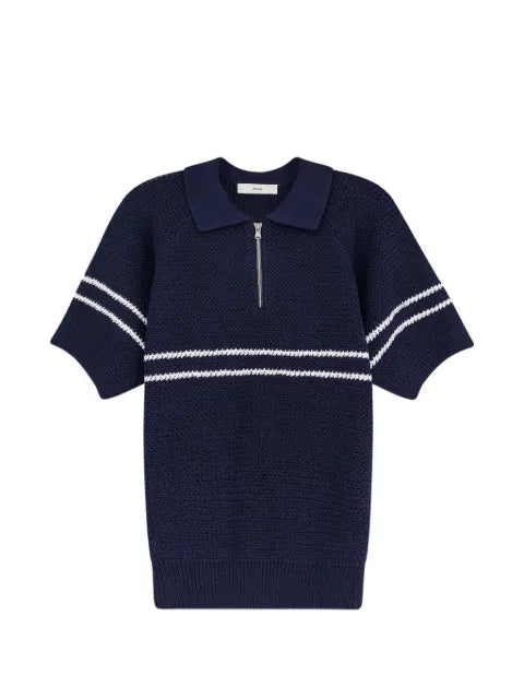 DUNST half-zip striped knit jumper