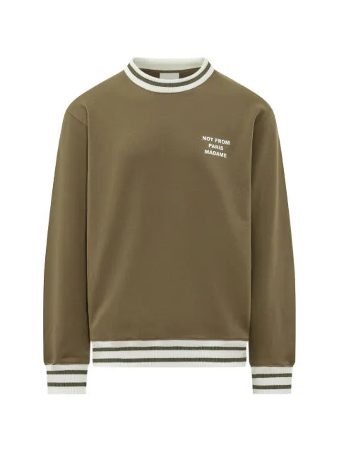 Drôle De Monsieur logo-print striped-trim sweatshirt