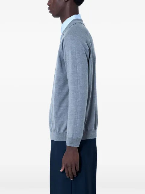 Miu Miu logo-embroidered V-neck sweater