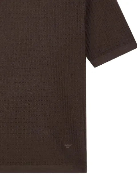 Emporio Armani waffle-knit short-sleeve sweater