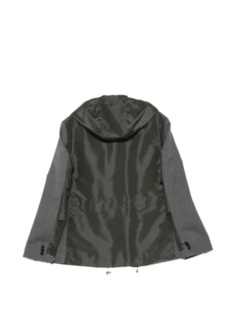 sacai hooded panelled jacket