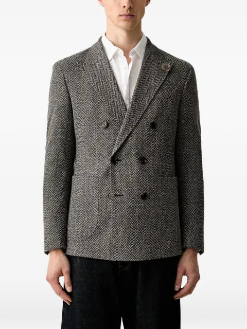 Joop! herringbone double-breasted blazer