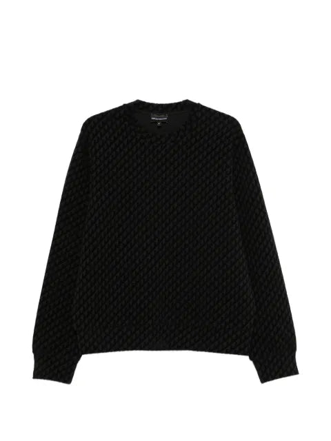 Emporio Armani double jersey sweatshirt with all-over logo print