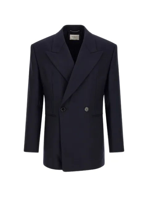 Saint Laurent double-breasted jacket in felted wool gabardine