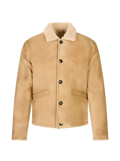 Stewart shearling-collar leather jacket