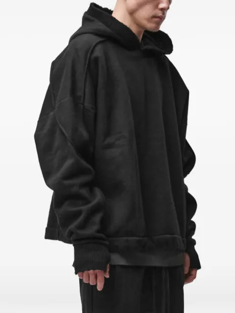 Thom Krom raw-edge panelled hoodie