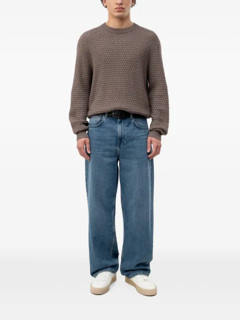 HUGO basket-weave crew-neck sweater