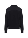Brioni ribbed-knit panelled leather jacket