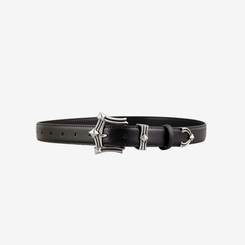 Chrome Hearts Vintage Punk Metal Buckle Leather Belt Unisex Accessory