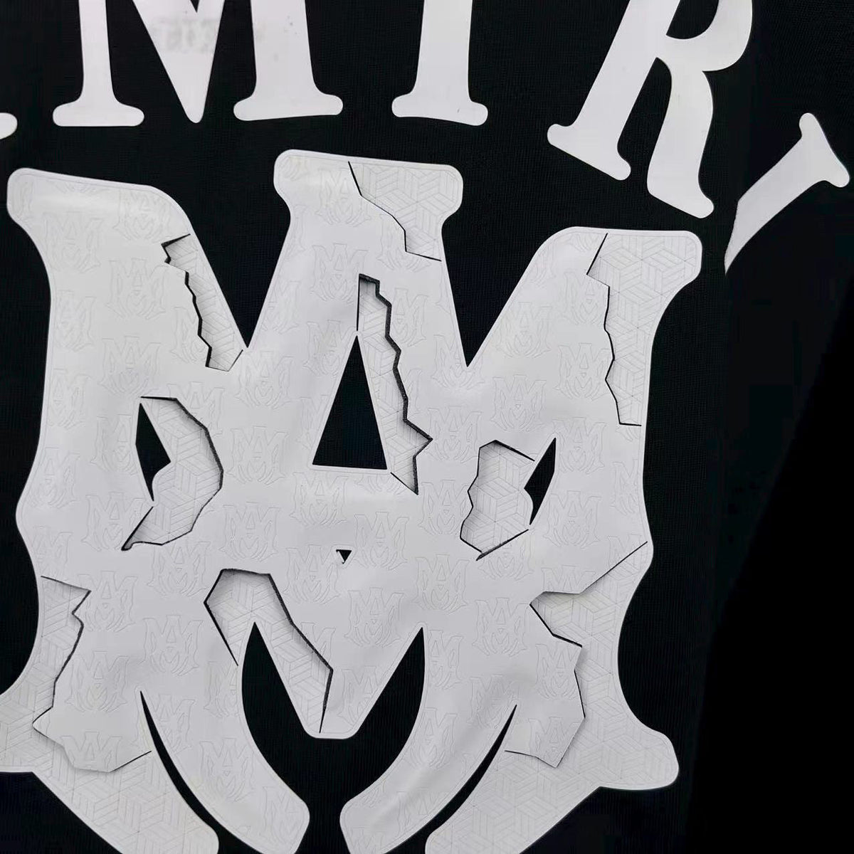 AMIRI Cracked MA Logo Graphic Short‑Sleeve Tee