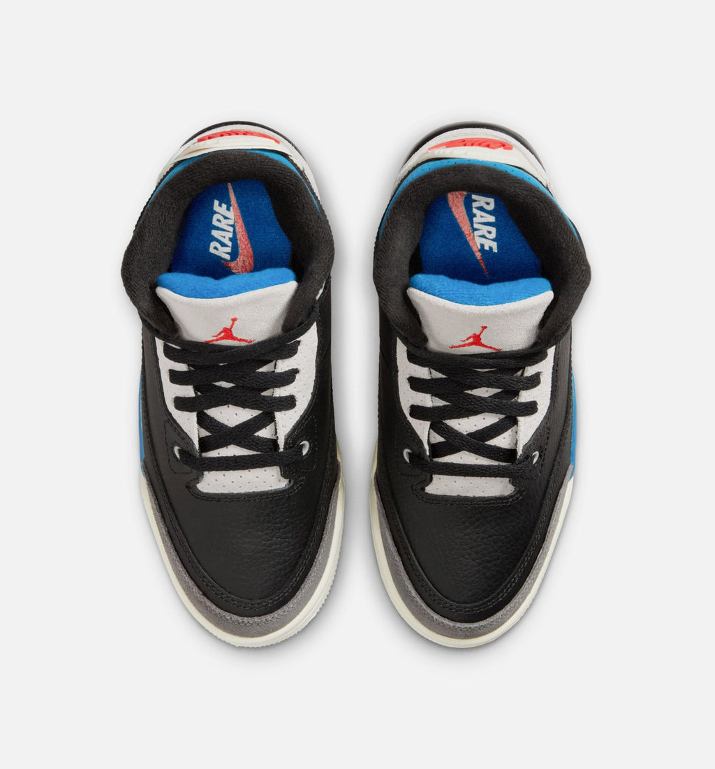 Air Jordan 3 Retro OG Rare Air | Preschool Lifestyle Shoe | Black/Chile Red/Neutral Grey