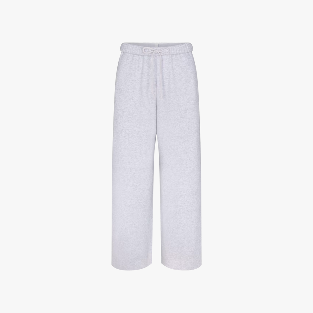 SKIMS Cotton Fleece Classic Straight Leg Pant Light Heather Grey