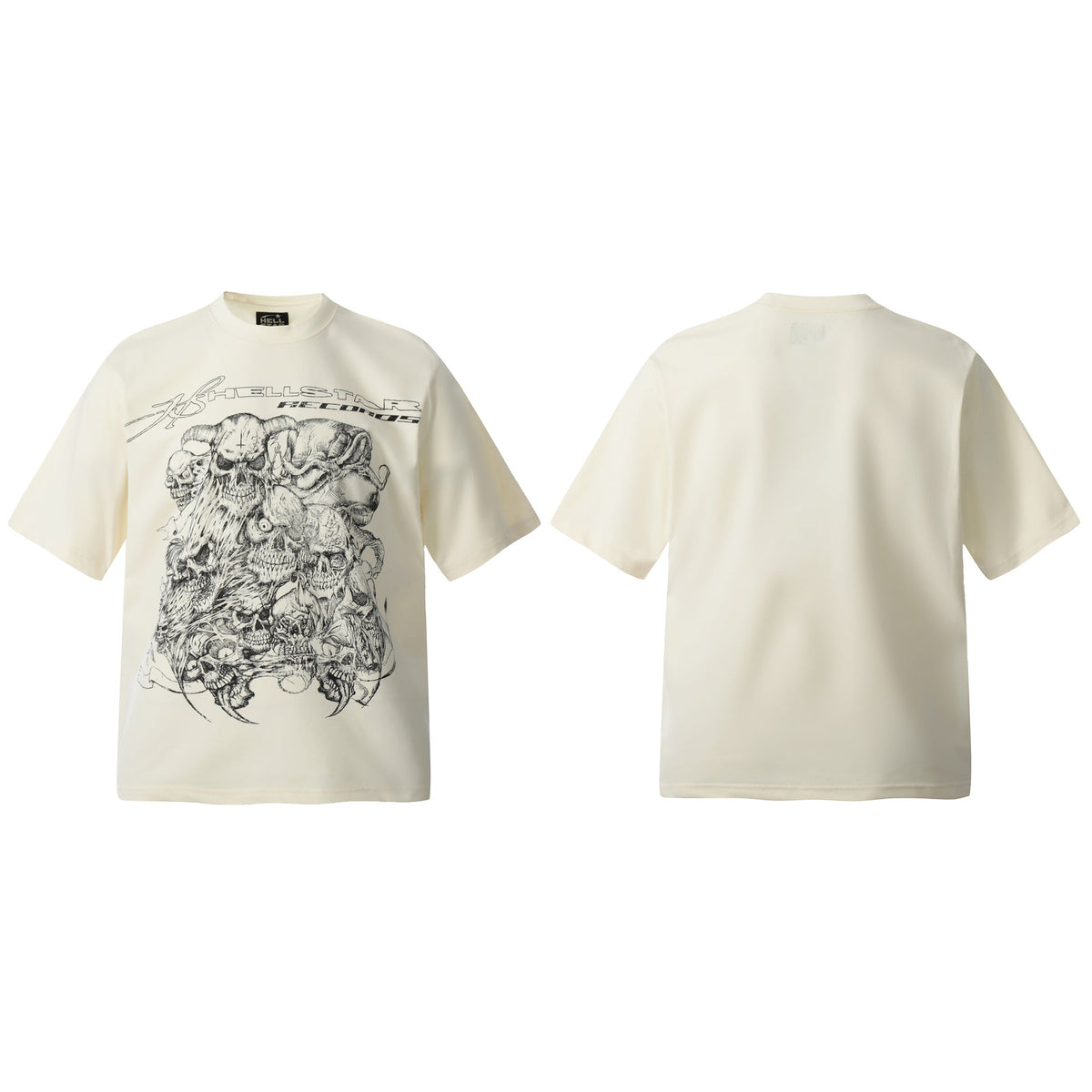 Hellstar Multi‑Graphic Vintage Washed Oversized Tee Streetwear