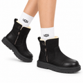 UGG Black Exposed-Shearling Ankle Boots