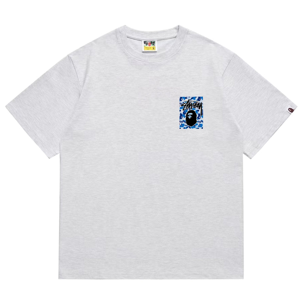 BAPE Blue Camo Black Ape Graphic T-Shirt