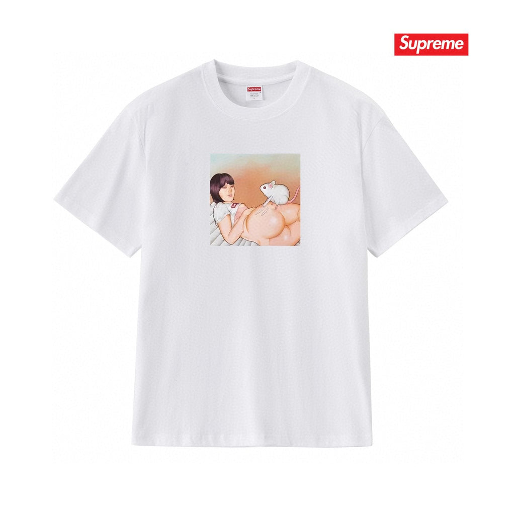 Supreme Anime-Style Graphic Short-Sleeve T-Shirt
