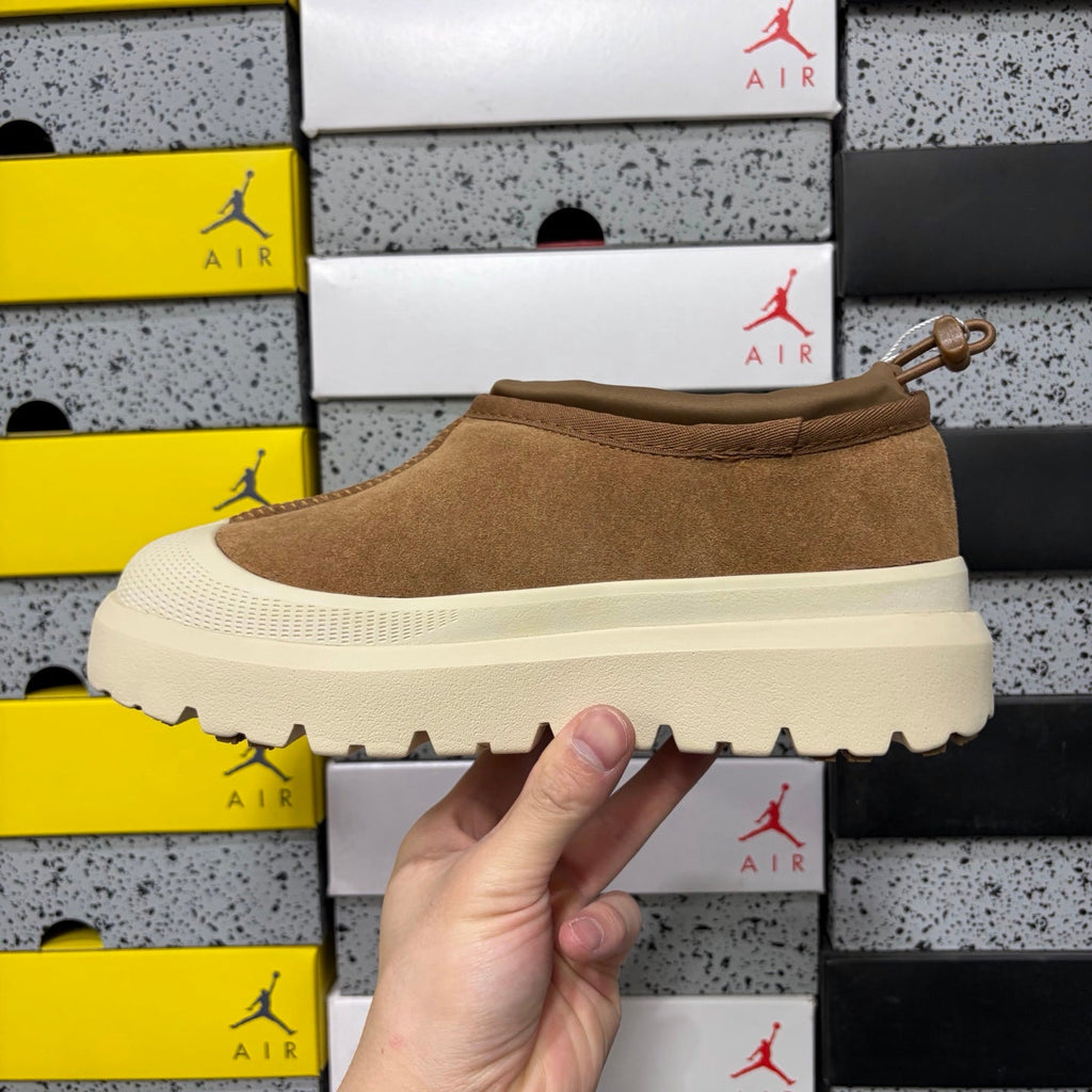 UGG Neumeel Deco Slip-On – Suede Moccasin Sneaker with Cream Lug Sole & Drawstring Collar in Chestnut