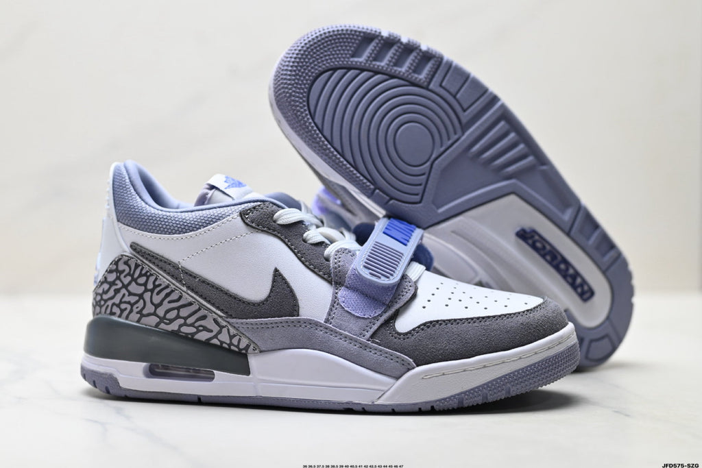 Jordan Legacy 312 Low White Wolf Grey Purple Sneakers