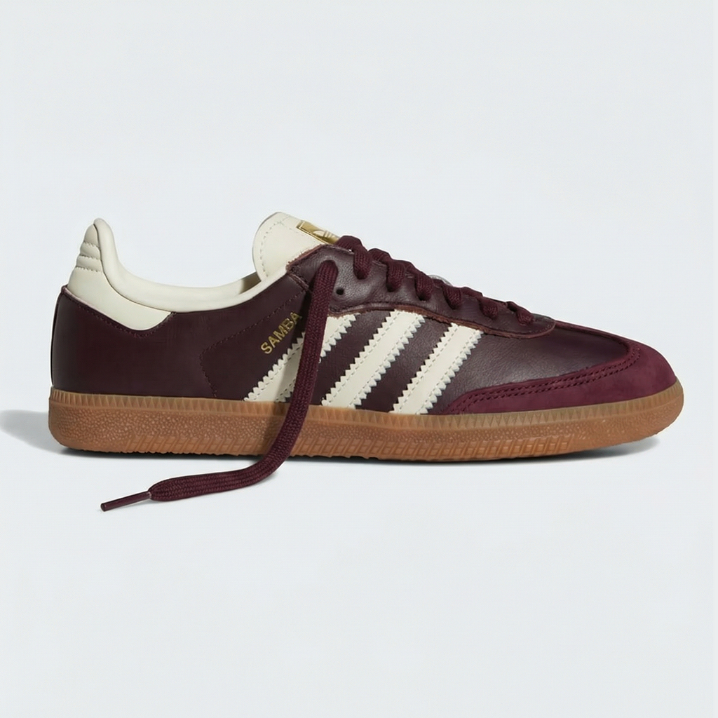 adidas Samba OG Maroon Gold Metallic Women's