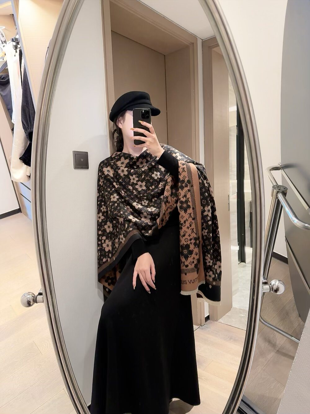 Louis Vuitton Floral Fringed Scarf
