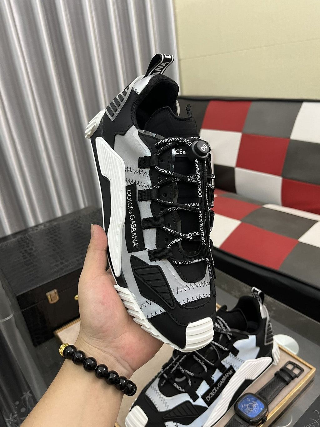 Dolce & Gabbana Black, White and Gray Sneakers