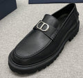 DIOR Men's Black Double-Loop Slip-On Loafers
