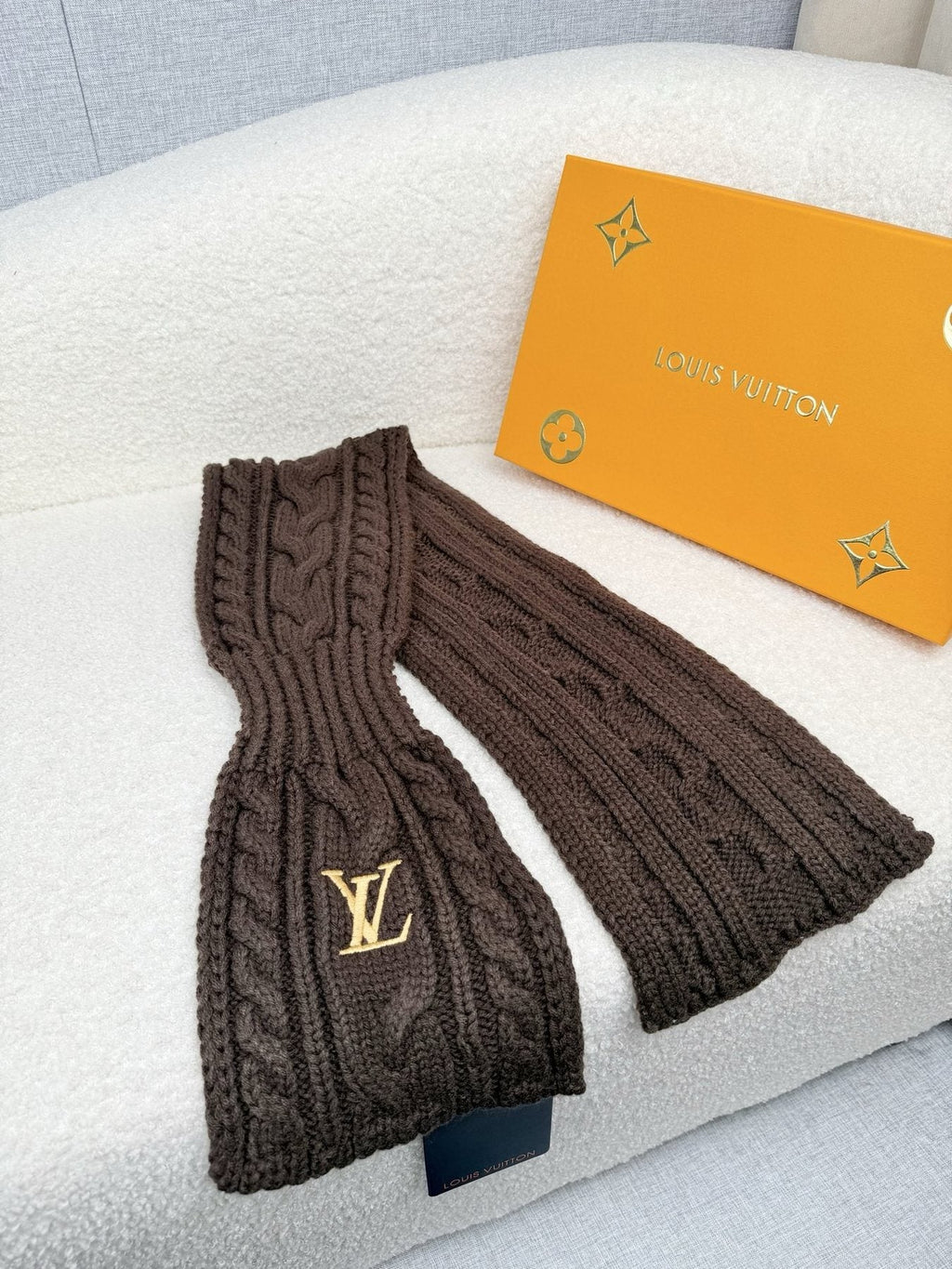 Louis Vuitton Dark Brown Knit Scarf